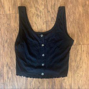 Crop Button Tank